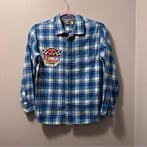 Nascar kid flannel upcycle large - Picture 5 of 6